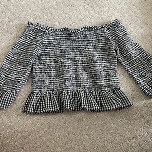 Black and white off the shoulder top